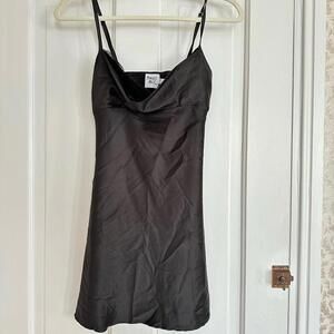 Princess Polly Black Satin Slip Dress